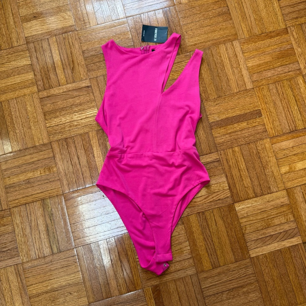 NWT Hot Pink Cutout Bodysuit